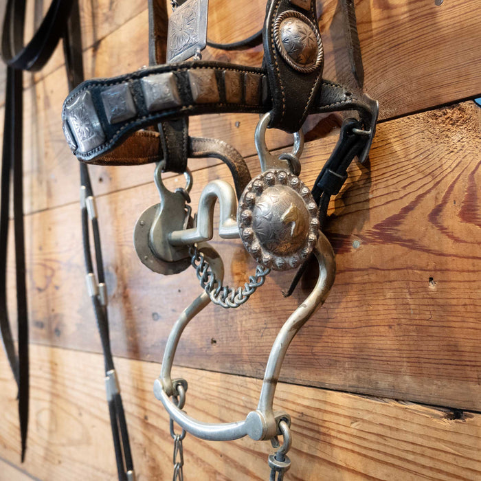 Stunning Vintage Parade Bridle Sterling Silver "Star Steel Silver" Bit Tack - Rigs MISC