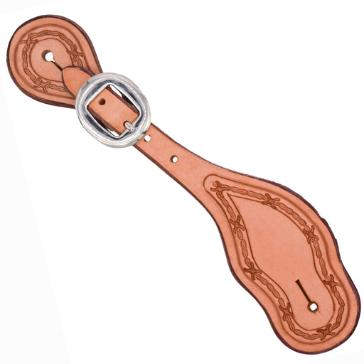 Teskey's Ladies Barbwire Border Spur Straps Tack - Spur Straps Teskey's Medium Oil