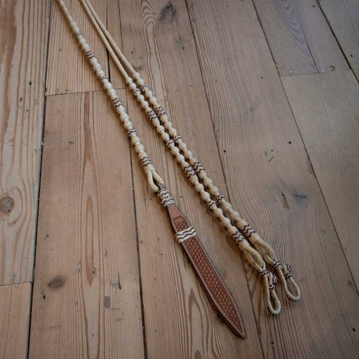 Handmade Jose Ortiz Rawhide Romel Reins Tack - Reins Jose Ortiz