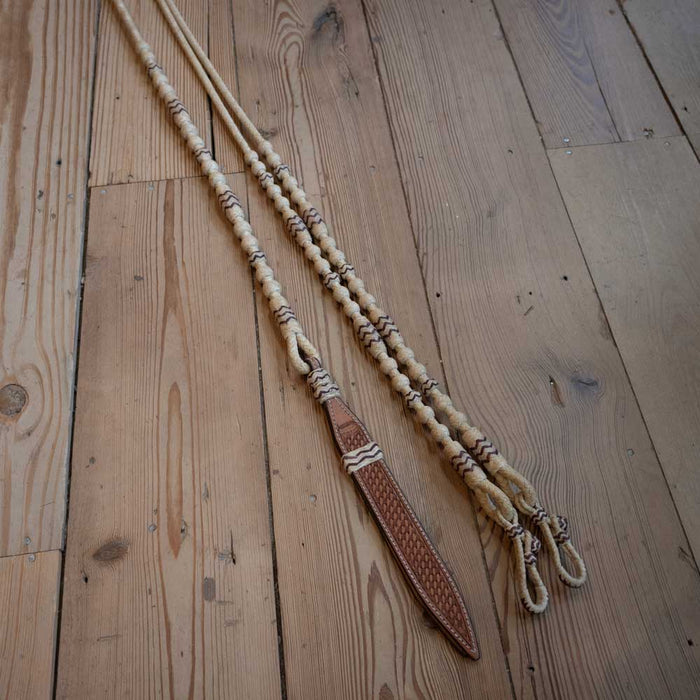 Handmade Jose Ortiz Rawhide Romel Reins Tack - Reins Jose Ortiz