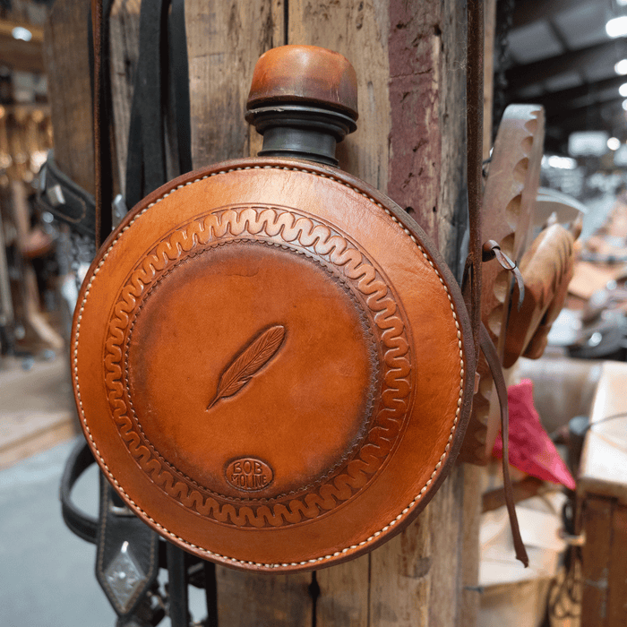 Bob Moline Oxbow Saddlery Leather Artist Tooled Canteen