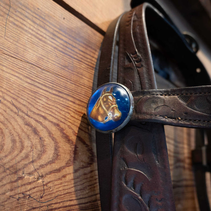Vintage Tooled Headstall w/Rossett's Bridle Collectibles Teskey's