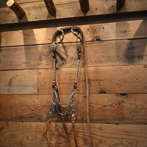 Bridle Rig - Dale Chavez Doulble Ear Headstall with Silver Accents - Headstall Buckles - RIG420 Tack - Rigs Dale Chavez   