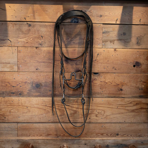 Vintage "VOV" Stamped Silver Bit w/scalloped nickel conchos Collectibles Teskey's