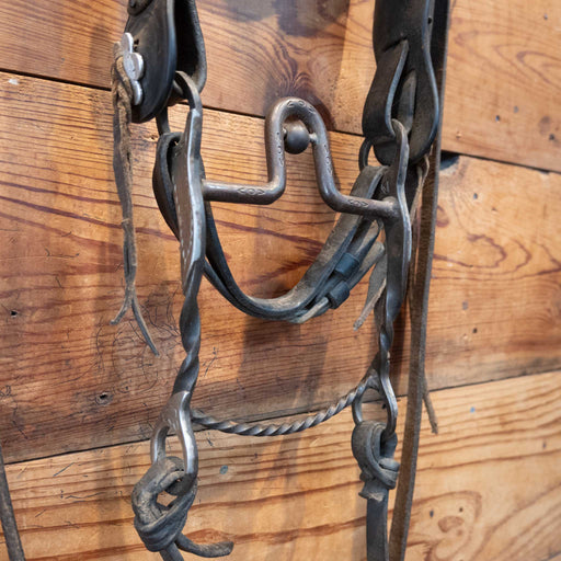 Vintage "VOV" Stamped Silver Bit w/scalloped nickel conchos Collectibles Teskey's