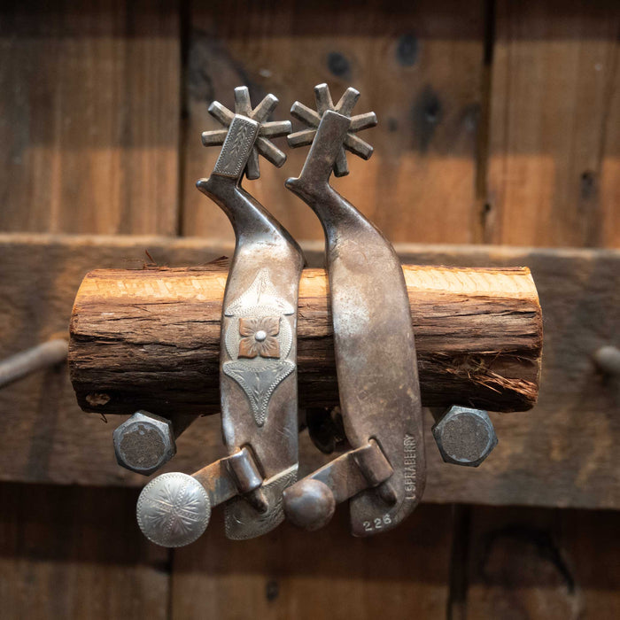 L. Spraberry Silver & Copper Mounted 8pt. Spurs