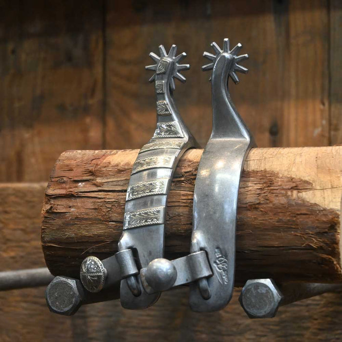 Josh Ownbey Cowboy Line Silver Mounted Spurs Tack - Spurs Josh Ownbey Cowboy Line