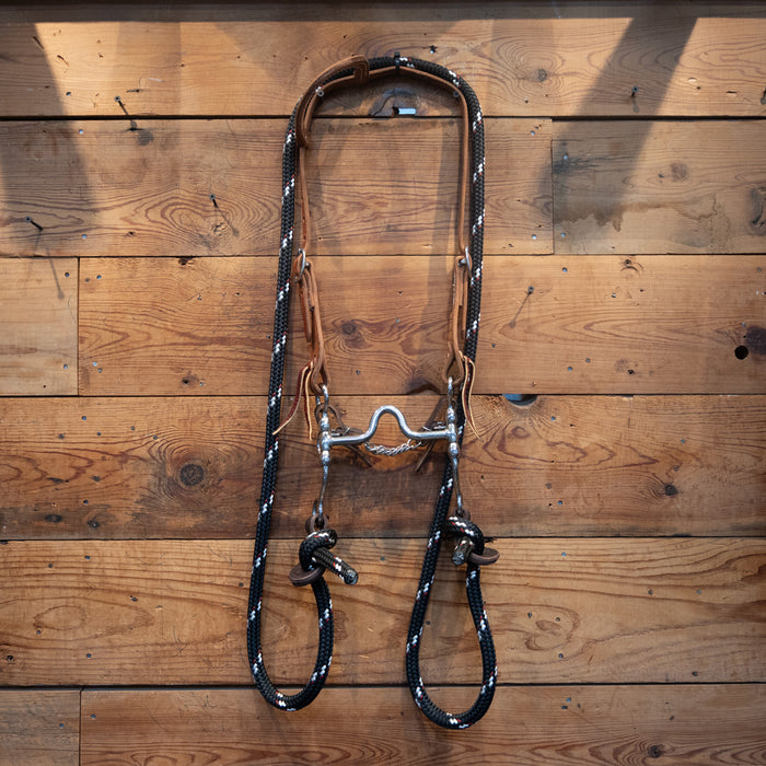 CHS Solid Port Bridle Rig Tack - Training Cow Horse Supply