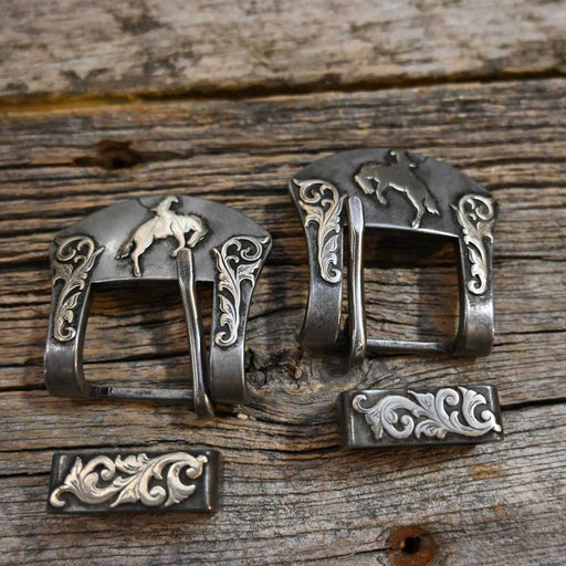 Silver Mounted Pair Headstall Buckles by Kerry Kelley _CA1097 Tack - Conchos & Hardware Kerry Kelley
