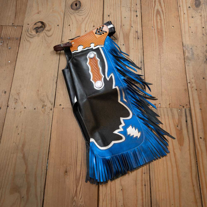 Beagley Child Black & Blue Rodeo Chaps Tack - Chaps & Chinks Jerry Beagley