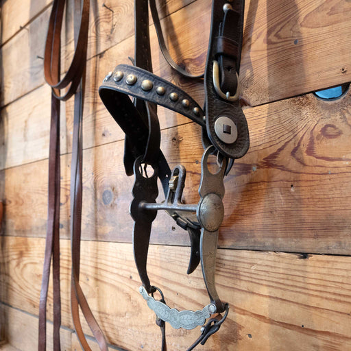 Vintage Dotted Bridle w/Cavesson & Port Bit Tack - Rigs MISC