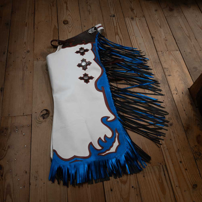Beagley Red White & Blue Adult Small Rodeo Chaps Tack - Chaps & Chinks Jerry Beagley
