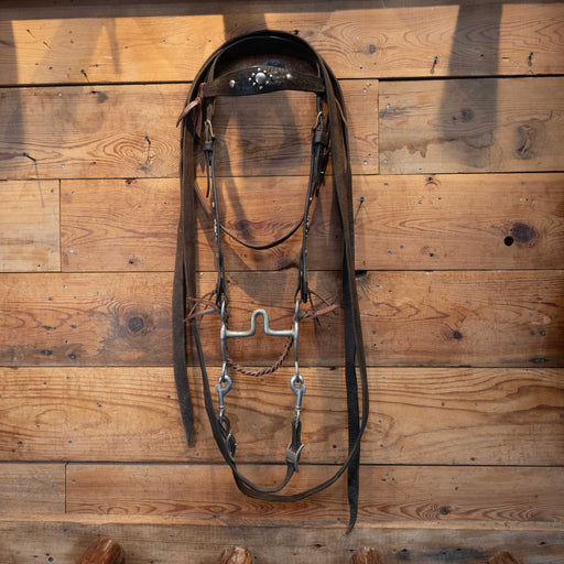Vintage Tooled Silver Dotted Bridle Rig Collectibles MISC