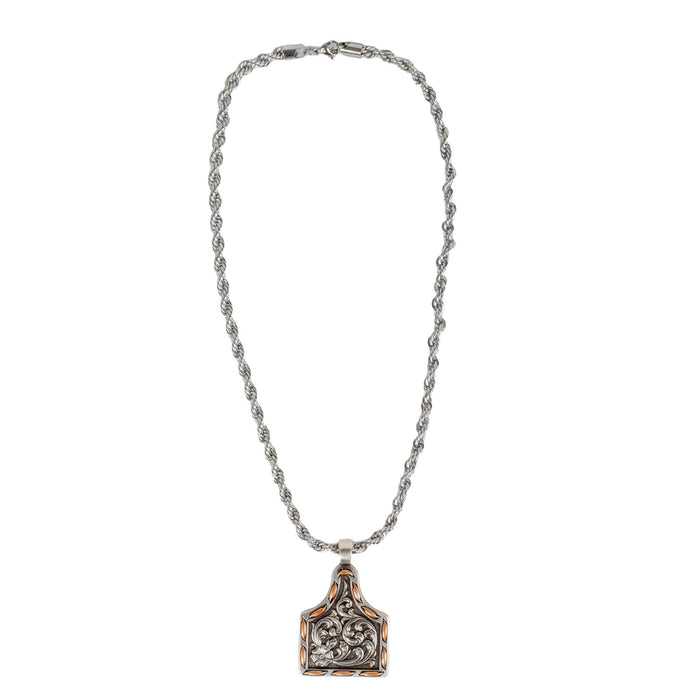 Silver Strike 24" Ear Tag Copper Buck Lace Necklace MEN - Accessories - Jewelry & Cuff Links M&F Western Products