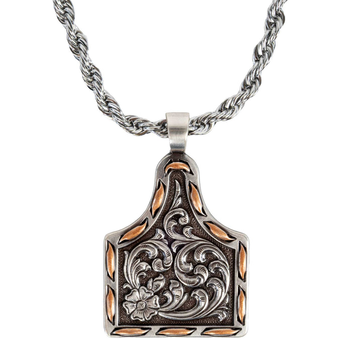 Silver Strike 24" Ear Tag Copper Buck Lace Necklace MEN - Accessories - Jewelry & Cuff Links M&F Western Products