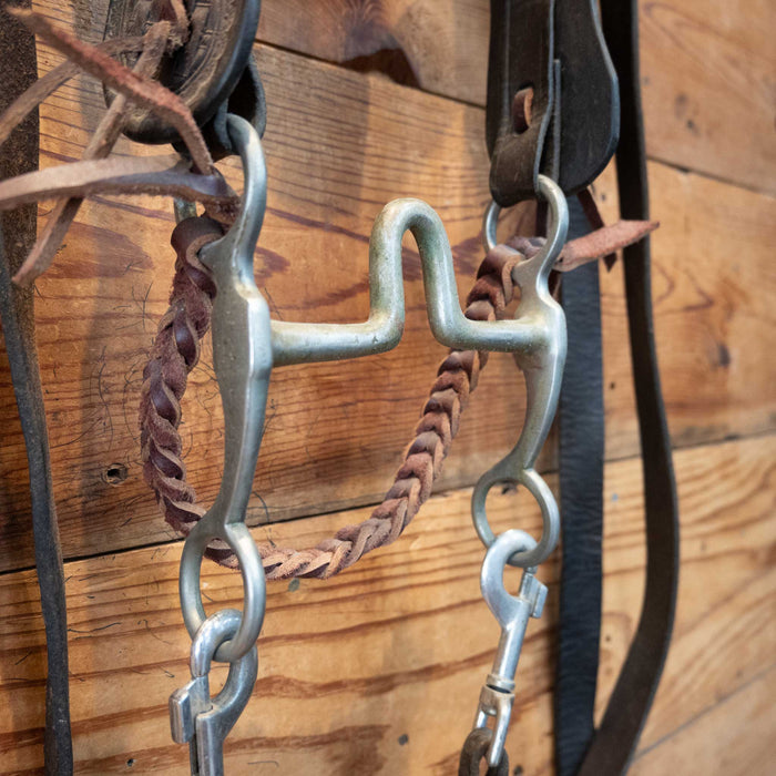 Vintage Tooled Silver Dotted Bridle Rig Collectibles MISC