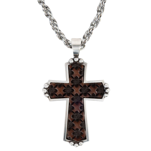 Silver Strike 24" Chain Leather Cross MEN - Accessories - Jewelry & Cuff Links M&F Western Products