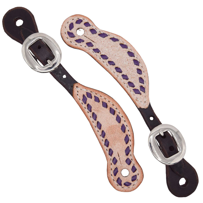 Teskey's Ladies Two Tone Chocolate Spur Strap w/Buckstitch