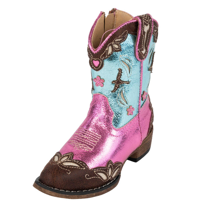 Roper Girl's Western Metallic Snip Toe Boot