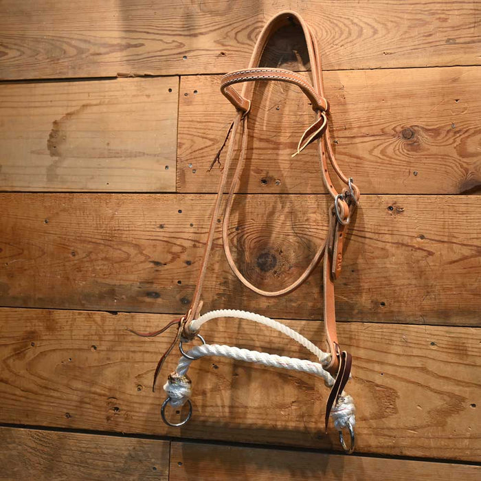 CHS Pauley Puller Rope Nose Side Pull Tack - Training Cow Horse Supply