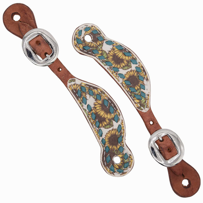 Teskey's Youth Sunflower Spur Straps w/Buckstitch