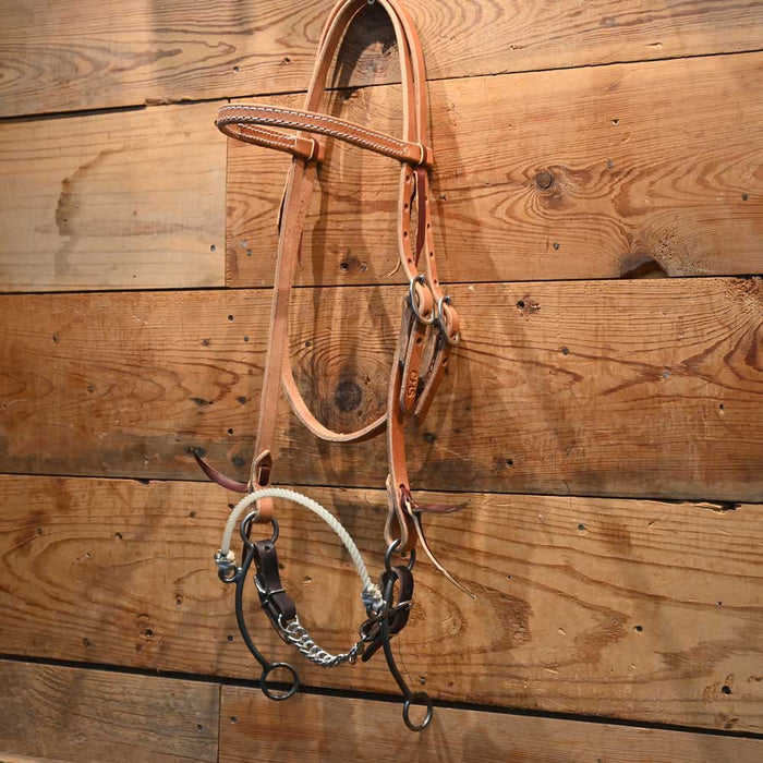 CHS Brett Davis Rope Nose Side Pull Tack - Training Cow Horse Supply