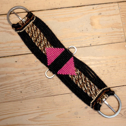 Ross Bullinger 26" Black & PinkMohair Cinch Tack - Cinches Ross Bullinger