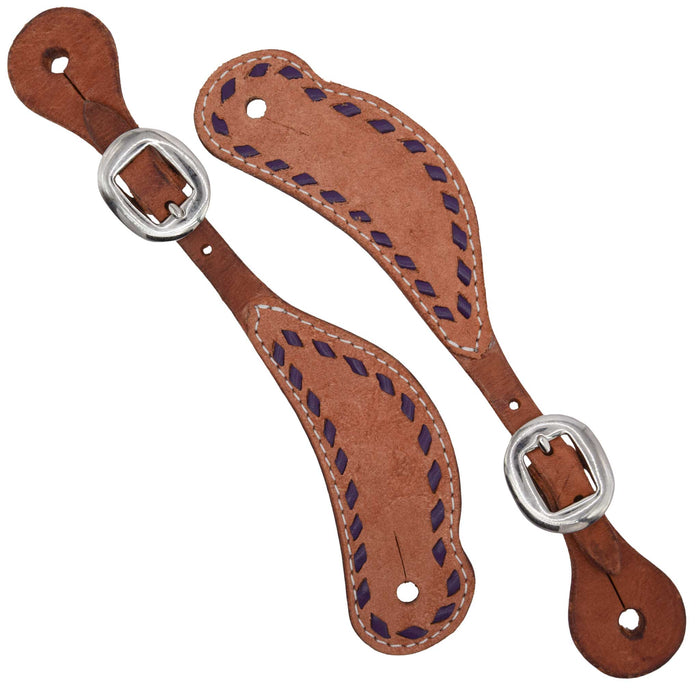 Teskey's Ladies Natural Roughout Spur Straps w/Buckstitch