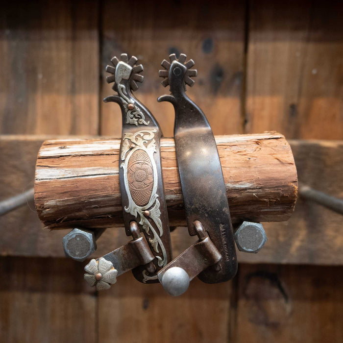 Kerry Kelley Copper & Silver Mounted 10pt. Spurs Tack - Spurs Kerry Kelley