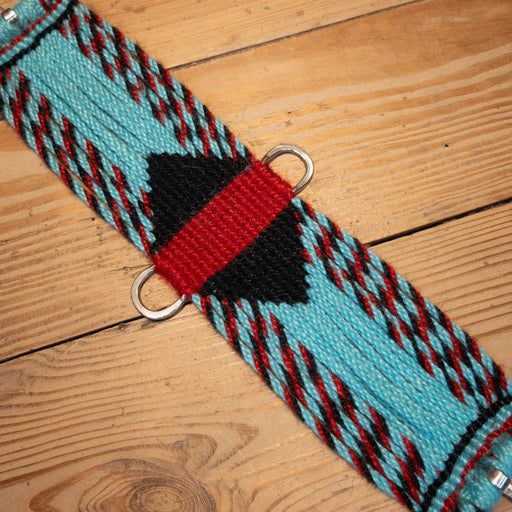 Ross Bullinger 26" Turquoise/Red Mohair Cinch Tack - Cinches Ross Bullinger