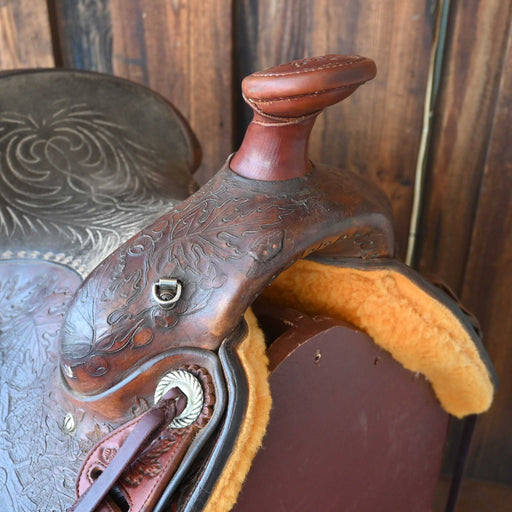 14" USED HARLAN WEBB ROPING SADDLE Saddles - Used Harlen Webb