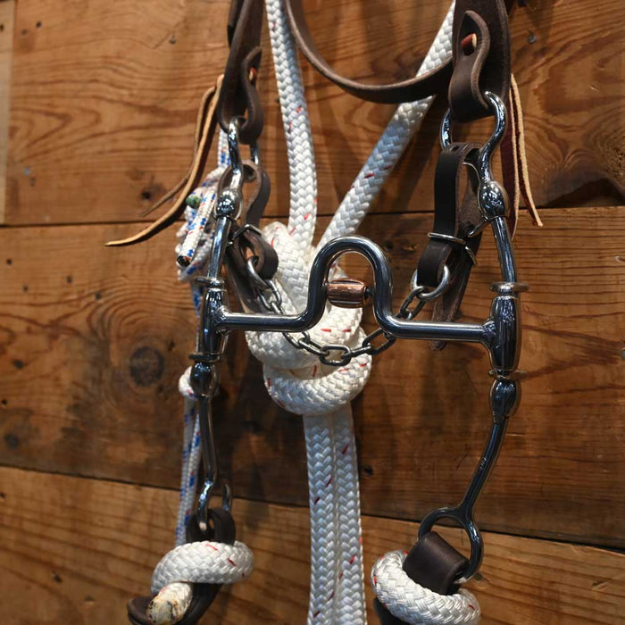 CHS Solid Port Rig w/Martingale Tack - Training Cow Horse Supply