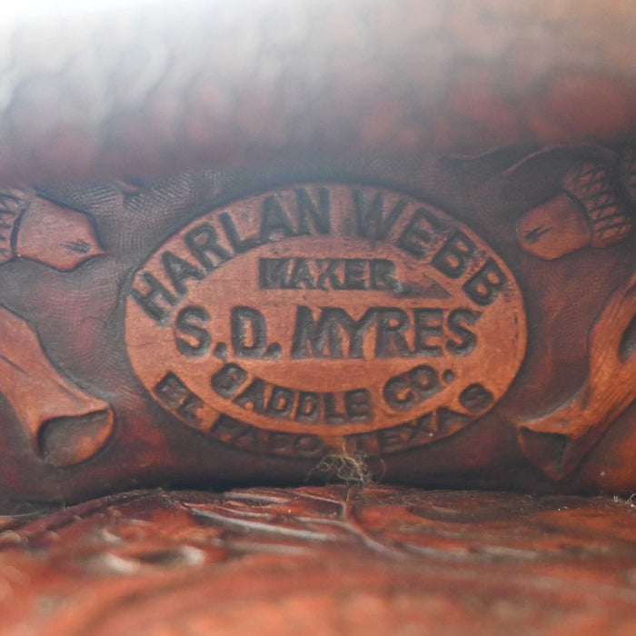 14" USED HARLAN WEBB ROPING SADDLE Saddles - Used Harlen Webb