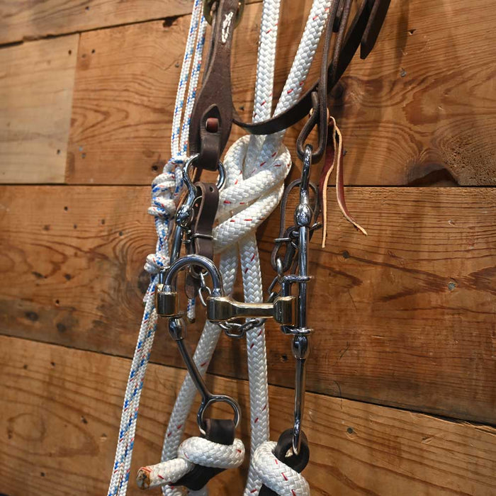 CHS Correction Port Bridle Rig w/Martingale Tack - Training Cow Horse Supply