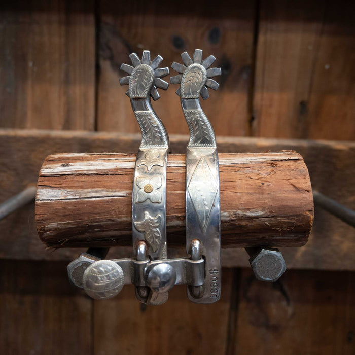 Wayne Dollar Silver Mounted 10pt. Spurs Tack - Spurs Wayne Dollar
