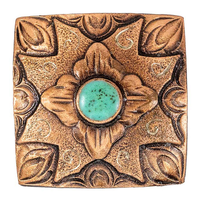 Square Copper Flower Concho Tack - Conchos & Hardware MISC