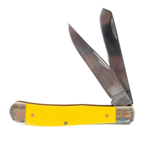 Moore Maker Delrin Engraved Bolster Trapper - 4-1/8" Knives Moore Maker