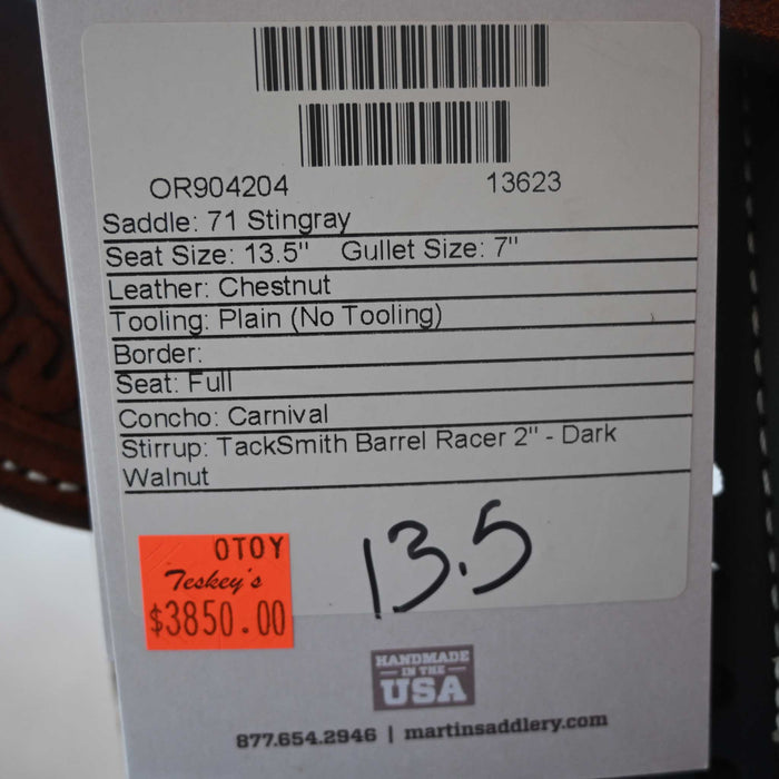 13.5" MARTIN STINGRAY BARREL SADDLE Saddles - New Martin Saddlery