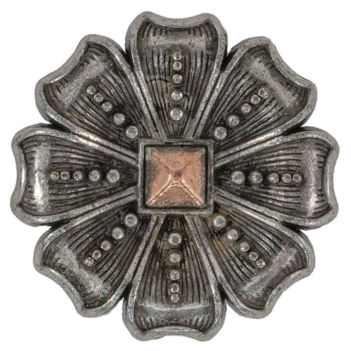 Silver Flower Concho with Copper Center Tack - Conchos & Hardware MISC