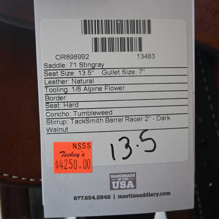 13.5" MARTIN STINGRAY BARREL SADDLE Saddles - New Martin Saddlery