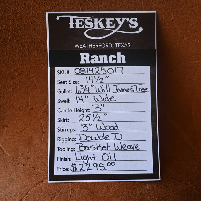 14.5" TESKEY'S RANCH SADDLE Saddles - New Teskey's Saddlery