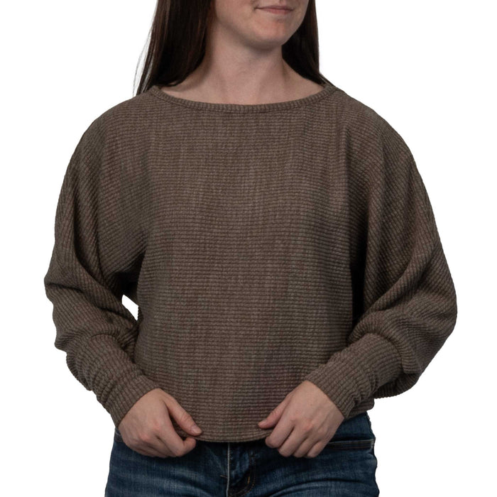 Dylan Andie Dolman Knit Top - Brown WOMEN - Clothing - Tops - Long Sleeved Dylan