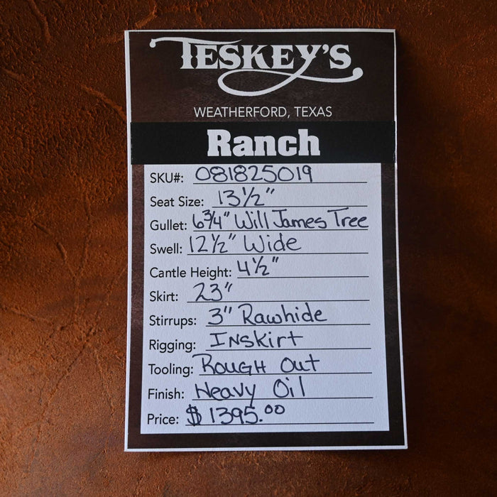 13.5" TESKEY'S STRIP DOWN RANCH SADDLE Saddles - New Teskey's Saddlery
