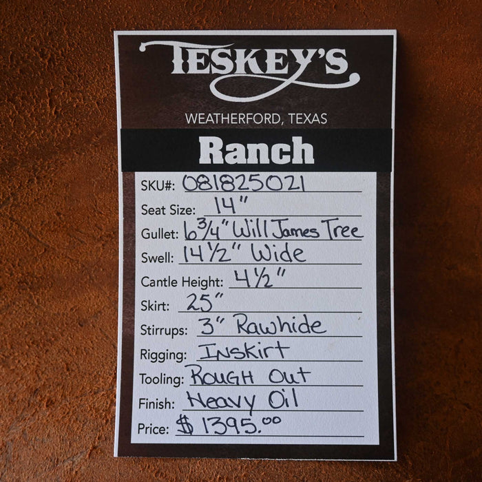 14" TESKEY'S STRIP DOWN RANCH SADDLE Saddles - New Teskey's Saddlery