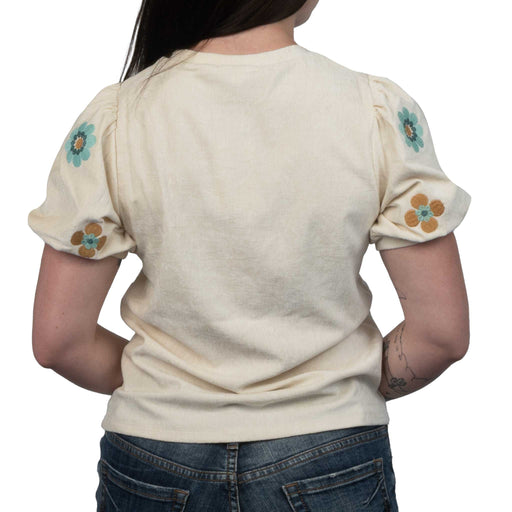 Embroidered Suede Top WOMEN - Clothing - Tops - Short Sleeved THML Clothing