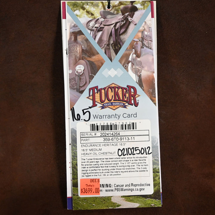 16.5" TUCKER ENDURANCE HERITAGE TRAIL SADDLE Saddles - New Tucker