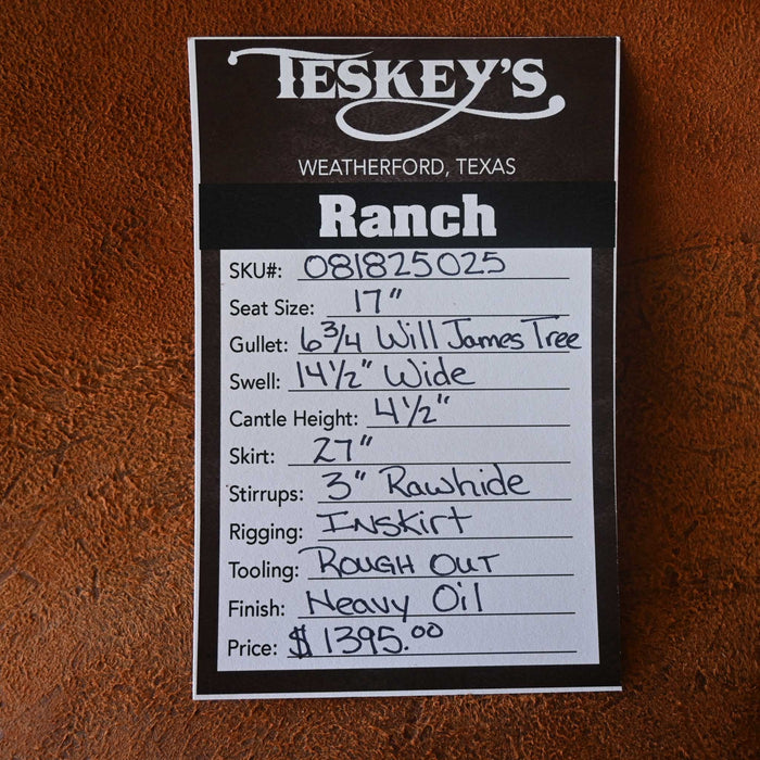 17" TESKEY'S STRIP DOWN RANCH SADDLE Saddles - New Teskey's Saddlery