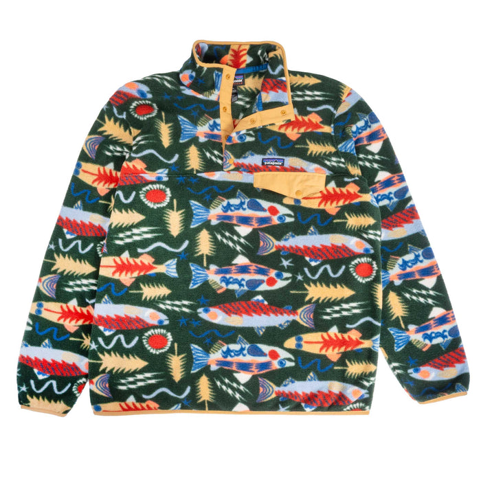 Patagonia Men's Lightweight Synch Snap-T Pullover - Salmon Energy/Old Growth Green