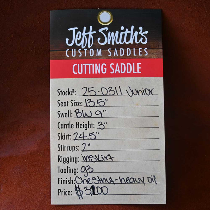 13.5" JEFF SMITH JUNIOR BUSTER WELCH CUTTING SADDLE Saddles - New Jeff Smith
