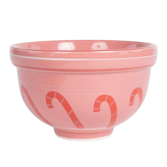 Stoneware Bowl - Candy Canes HOME & GIFTS - Home Decor - Seasonal Decor Creative Co-Op